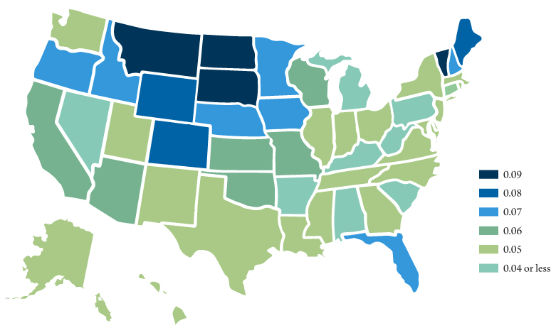 Entrepreneurship in Montana 1 Figure 1. Share of working age population who own a business as their main job. Source: 2017 Kauffman Index of Main Street Entrepreneurship.